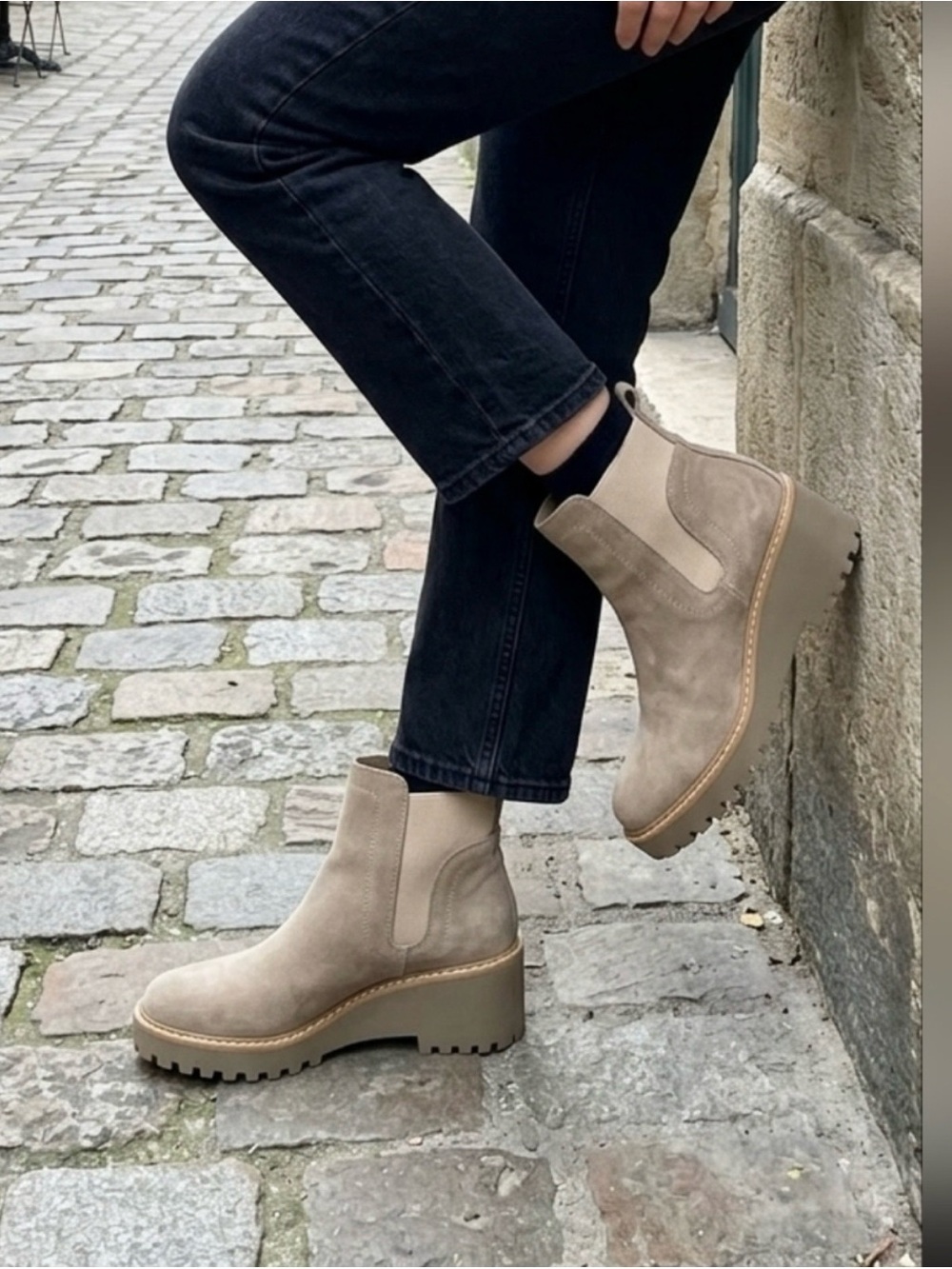 size 8, 9.5, 10, Dolce Vita "Rango" Lug Sole WEDGE BOOTS faux leather new nwot